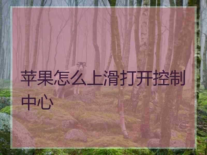 苹果怎么上滑打开控制中心