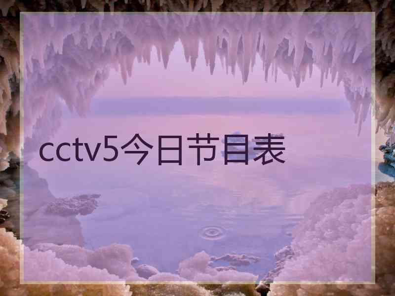 cctv5今日节目表