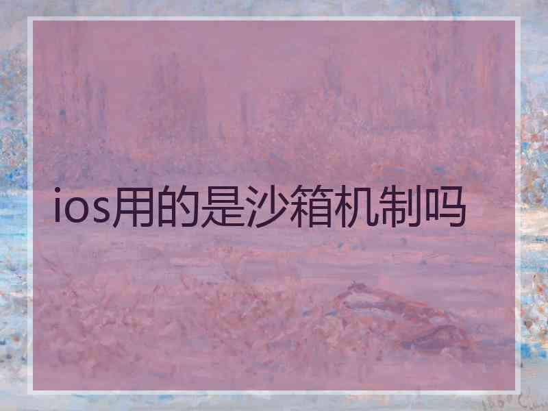 ios用的是沙箱机制吗