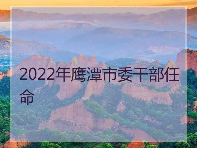 2022年鹰潭市委干部任命