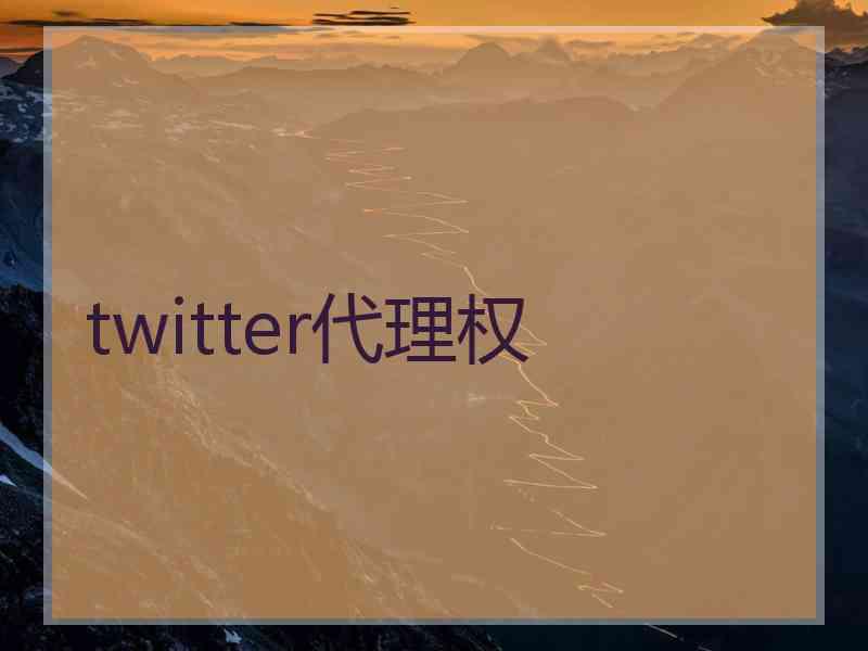 twitter代理权