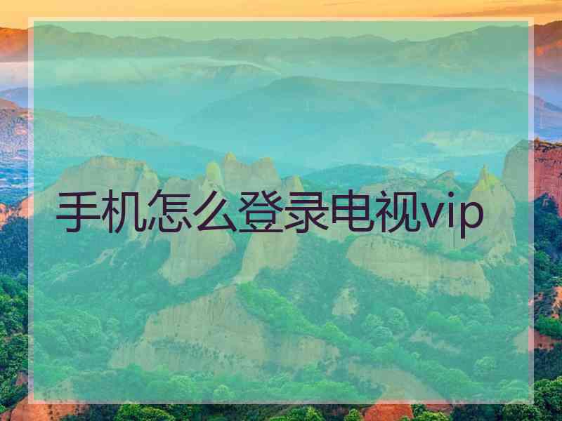 手机怎么登录电视vip