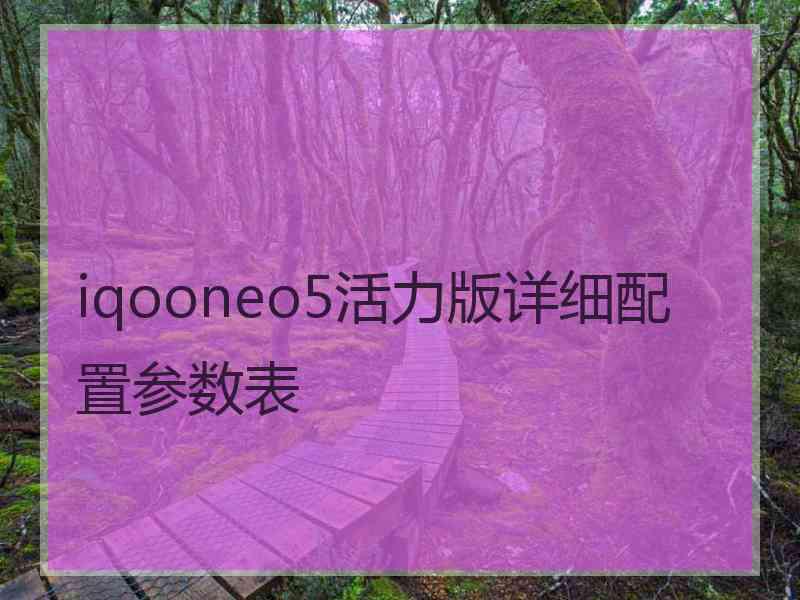 iqooneo5活力版详细配置参数表