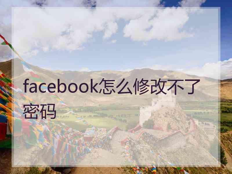 facebook怎么修改不了密码