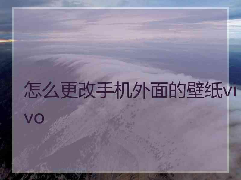 怎么更改手机外面的壁纸vivo