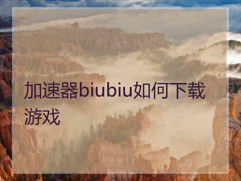 加速器biubiu如何下载游戏