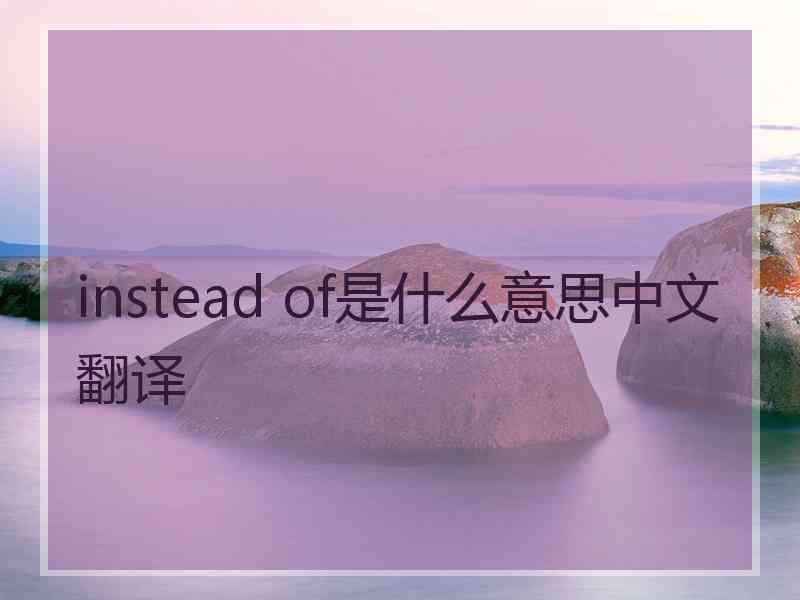 instead of是什么意思中文翻译