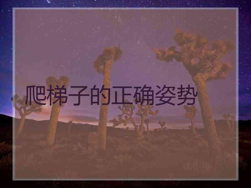 爬梯子的正确姿势