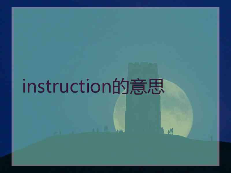 instruction的意思