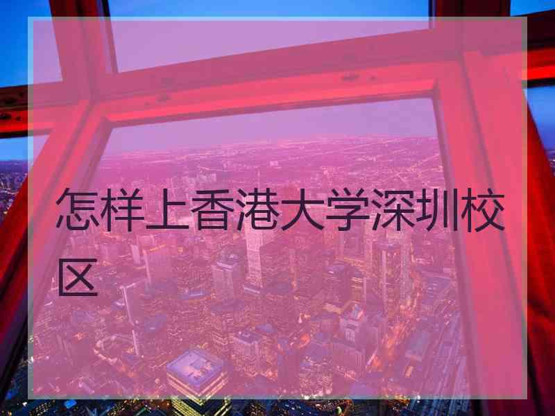 怎样上香港大学深圳校区