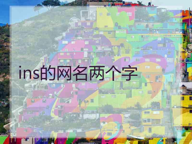 ins的网名两个字