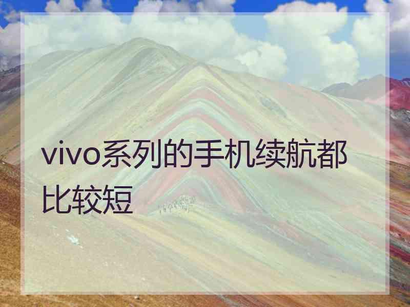 vivo系列的手机续航都比较短