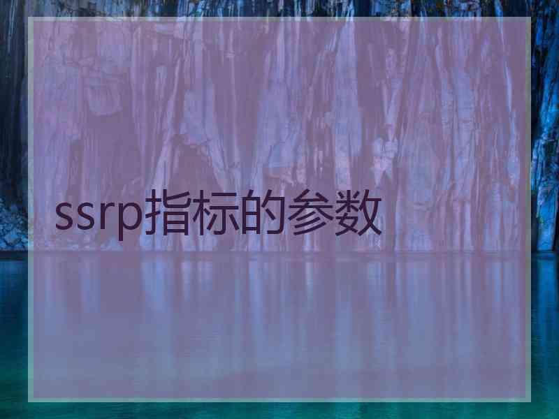 ssrp指标的参数