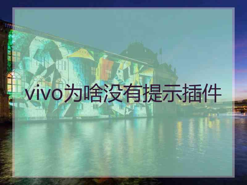 vivo为啥没有提示插件