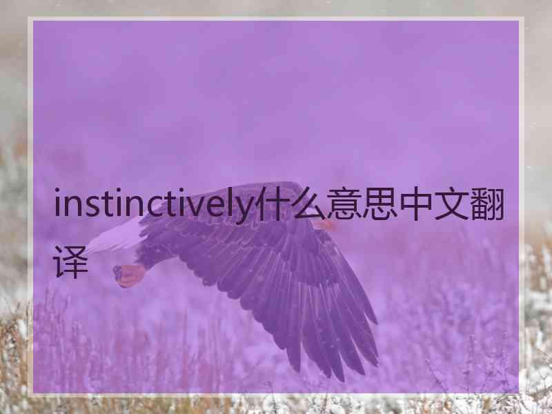 instinctively什么意思中文翻译