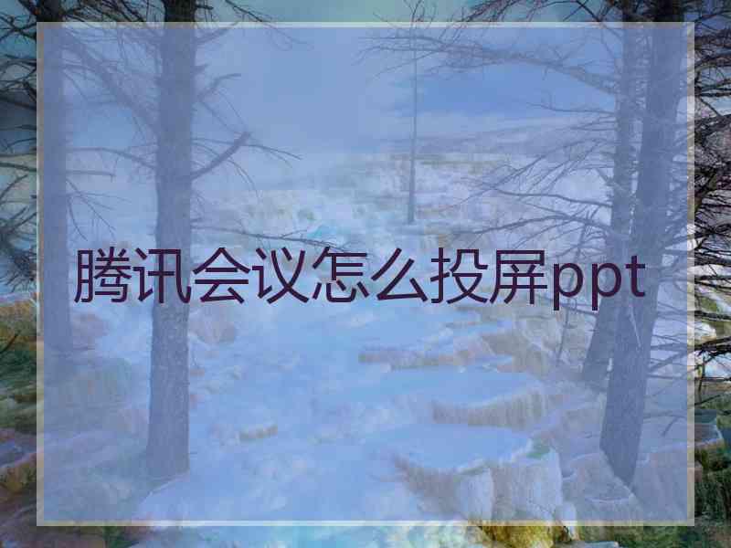 腾讯会议怎么投屏ppt