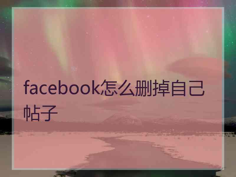 facebook怎么删掉自己帖子