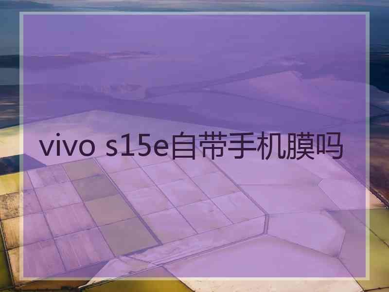 vivo s15e自带手机膜吗