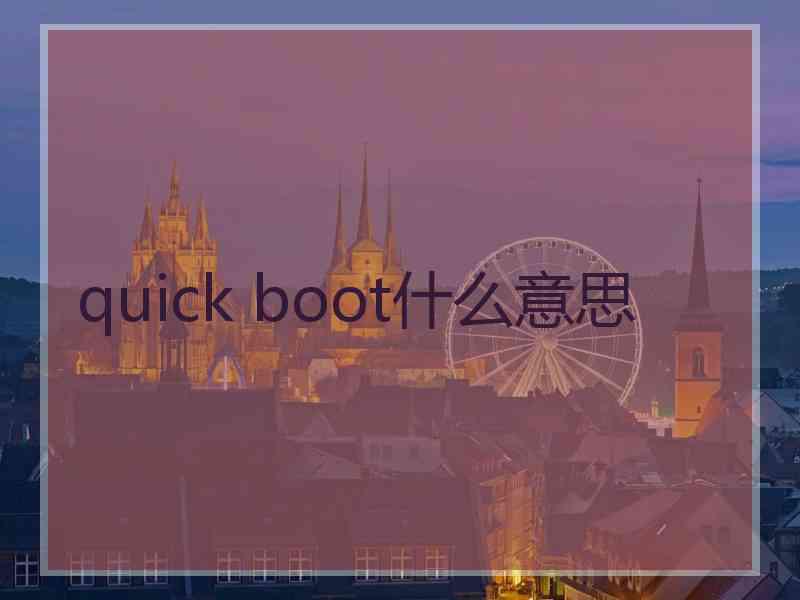 quick boot什么意思