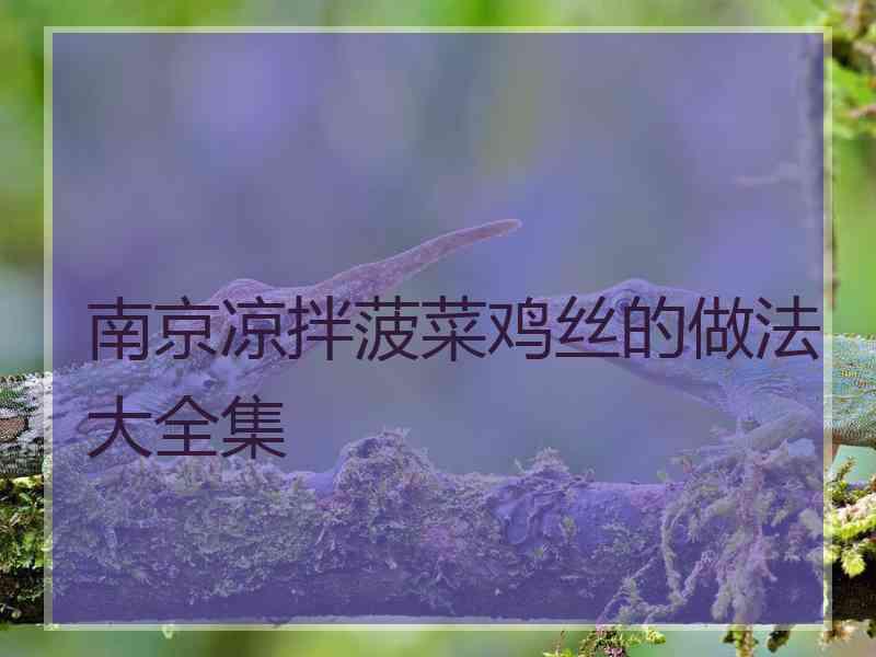 南京凉拌菠菜鸡丝的做法大全集