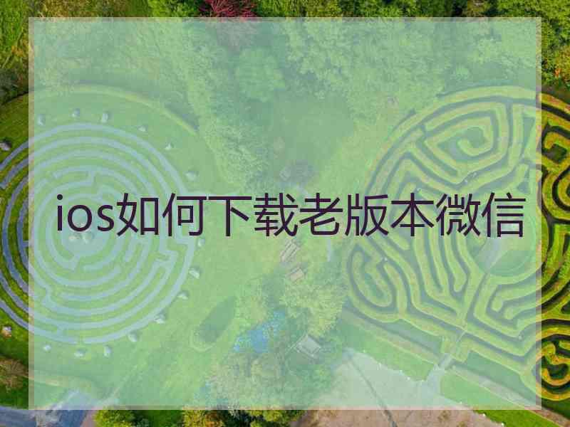 ios如何下载老版本微信