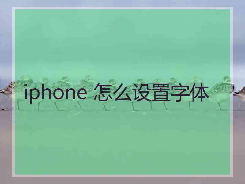 iphone 怎么设置字体