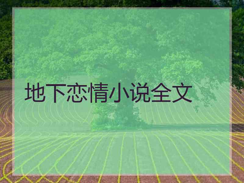 地下恋情小说全文