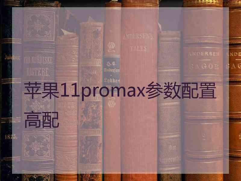 苹果11promax参数配置高配