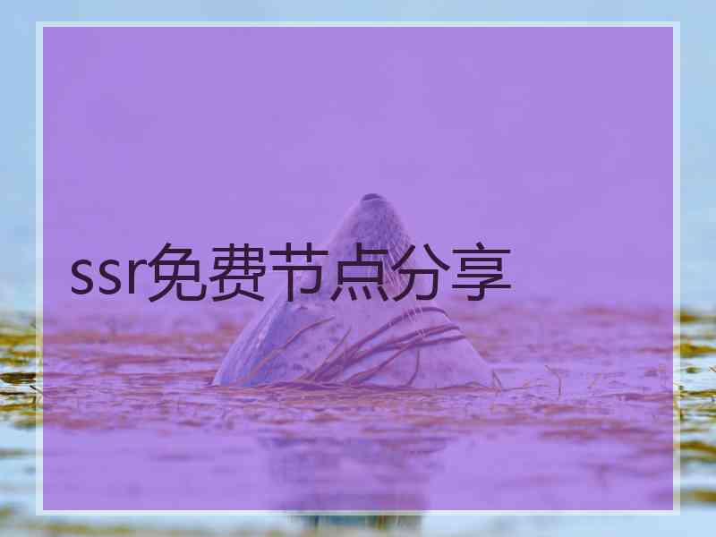 ssr免费节点分享