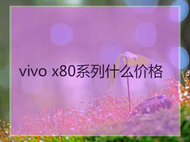 vivo x80系列什么价格