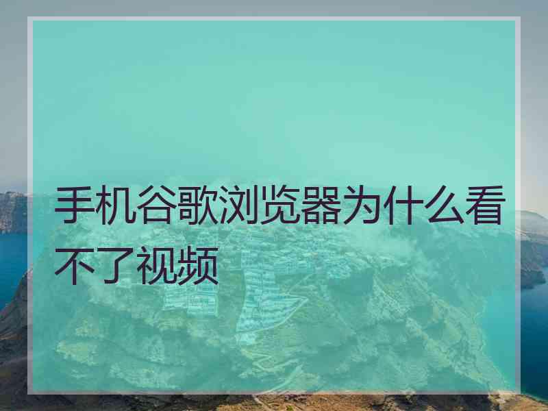 手机谷歌浏览器为什么看不了视频