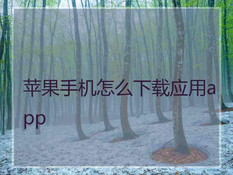 苹果手机怎么下载应用app