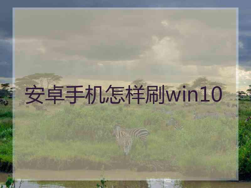 安卓手机怎样刷win10