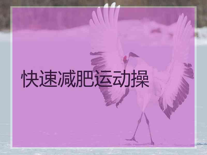 快速减肥运动操