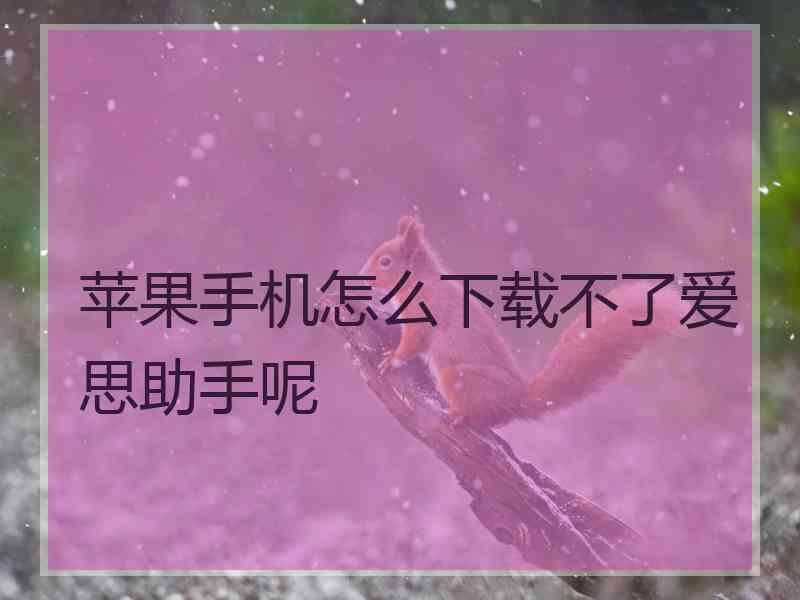 苹果手机怎么下载不了爱思助手呢