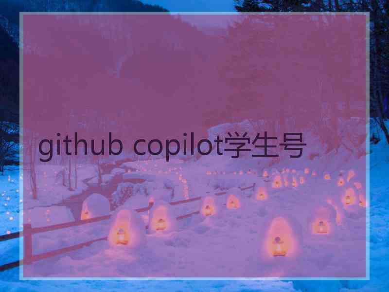 github copilot学生号