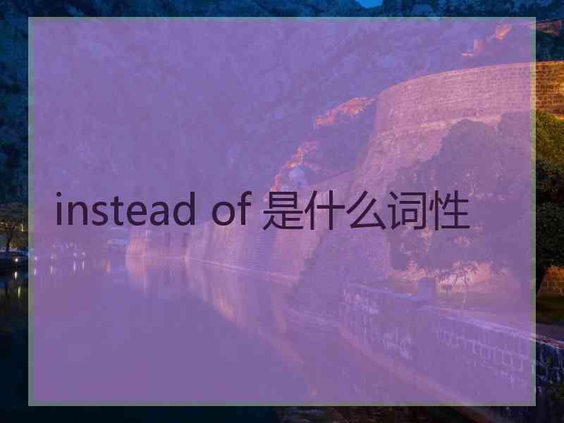 instead of 是什么词性