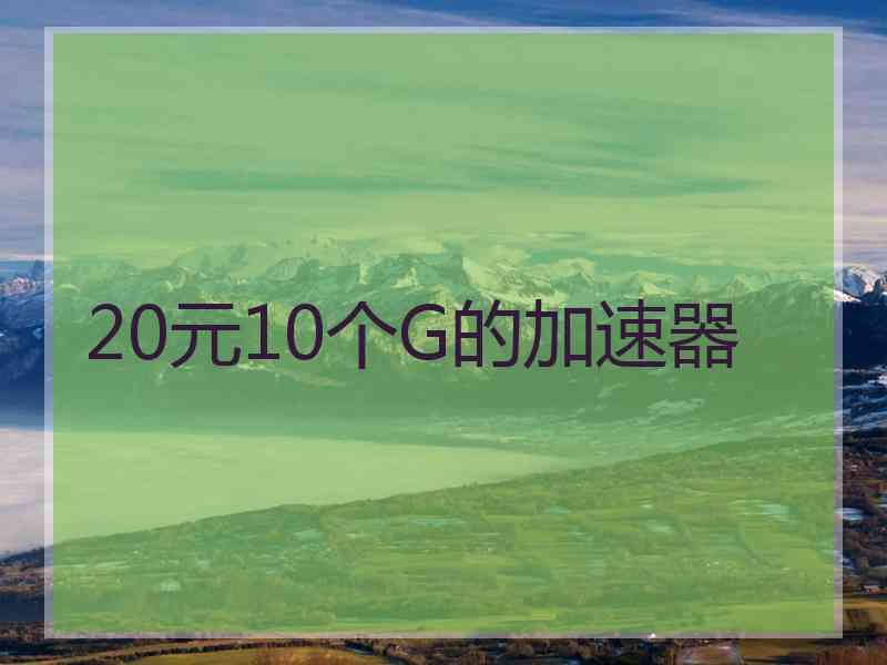 20元10个G的加速器