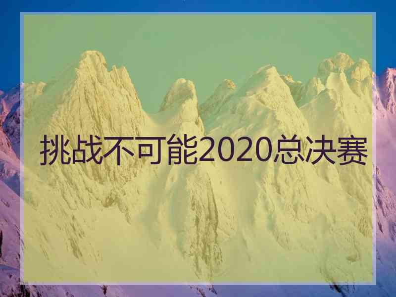 挑战不可能2020总决赛