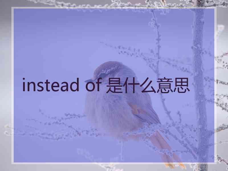 instead of 是什么意思