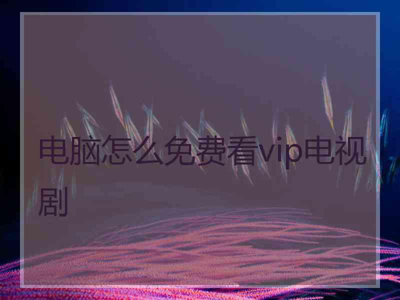 电脑怎么免费看vip电视剧