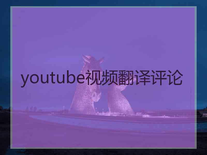 youtube视频翻译评论