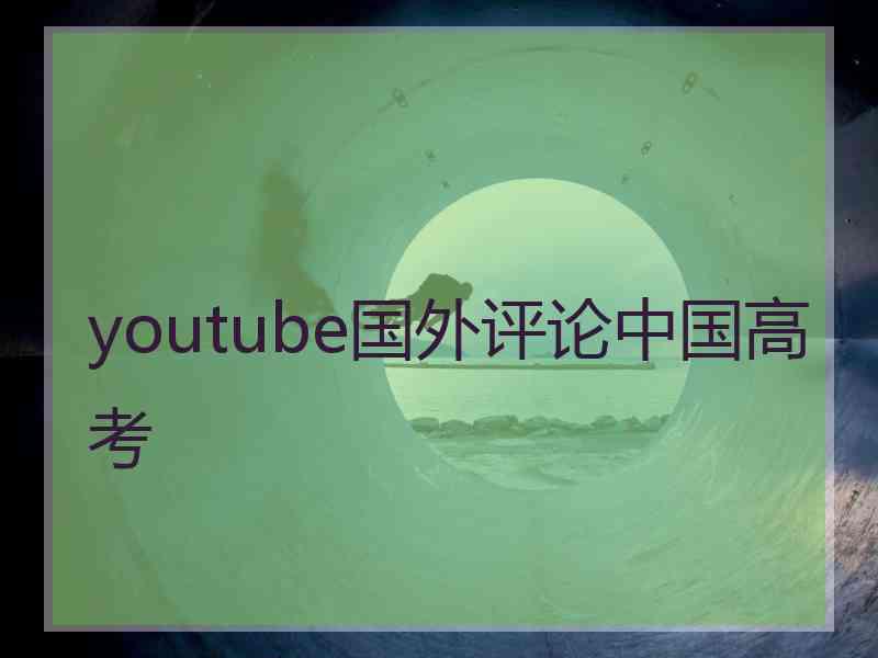 youtube国外评论中国高考