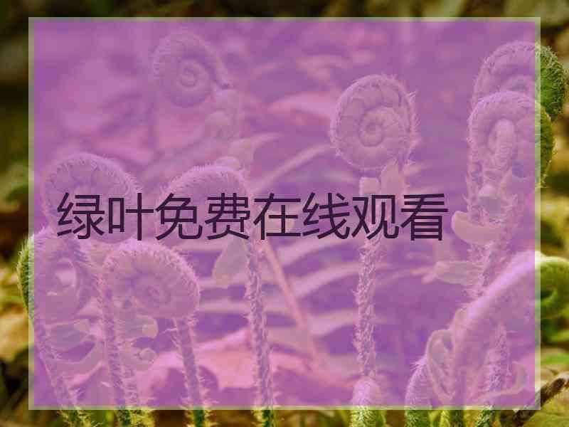 绿叶免费在线观看