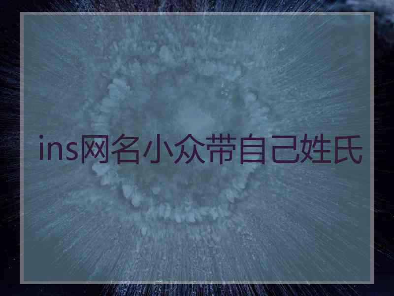 ins网名小众带自己姓氏