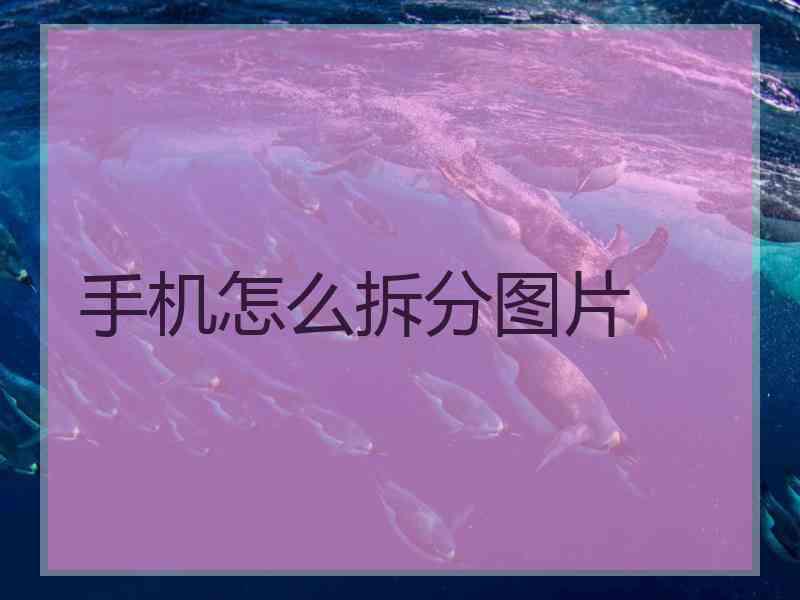 手机怎么拆分图片