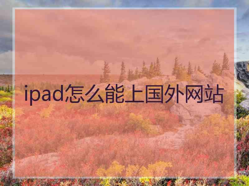 ipad怎么能上国外网站