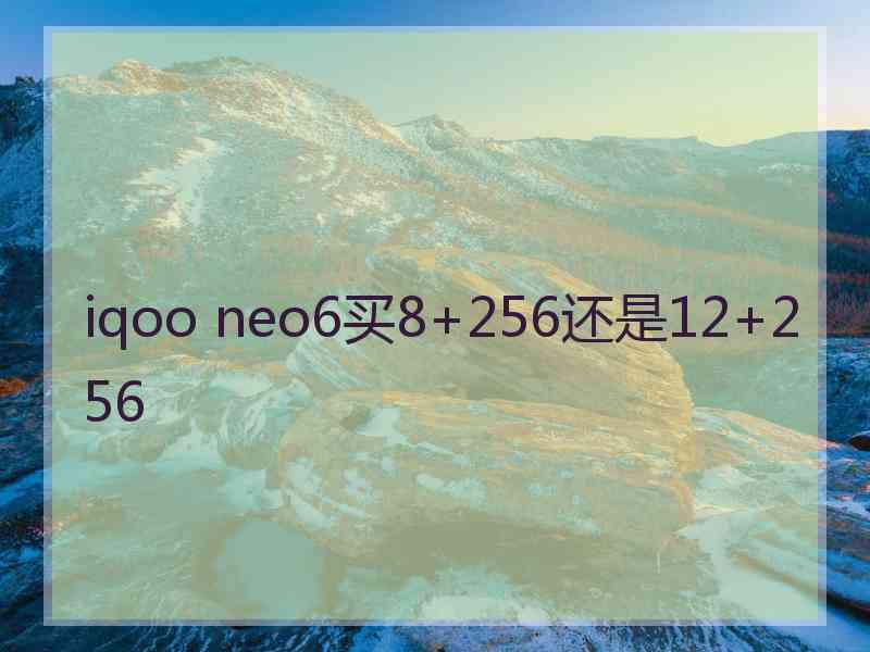 iqoo neo6买8+256还是12+256