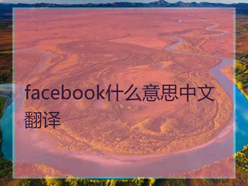 facebook什么意思中文翻译