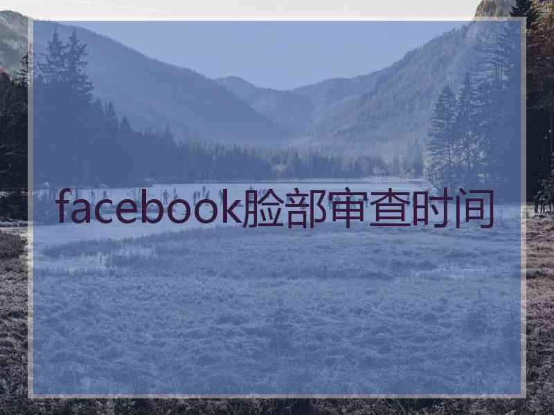 facebook脸部审查时间